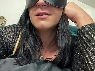 Shiny black stockings spanking and dirty masturbation preview