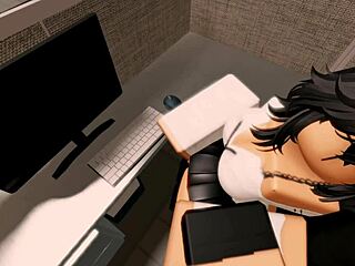 Girlfriend fucks boyfriend hard at the office on Friday