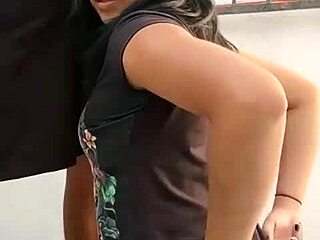 Latina Neighbor Spied Hanging Clothes Fucked Deliciously