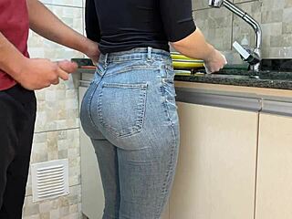Maid Gets Cum On Her Ass Wearing Jeans Free Use