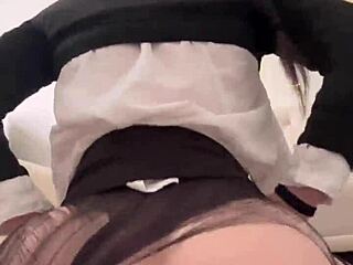 Petite wednesday addams feels ecstasy bouncing big round ass on dildo