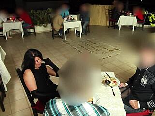 Public Scene In The Restaurant In Front Of Guests