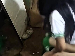 Please Don't Tell My Boyfriend You Came Inside Me - Young Student Couple Fucking Hard in Front of Mirror