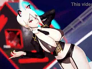 killer lady in black transparent lingerie from food wars