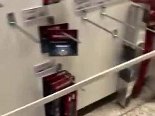 Piss and mini wank at diy store