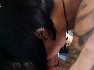 full - menage with the hot neighbor who is spying on the balcony