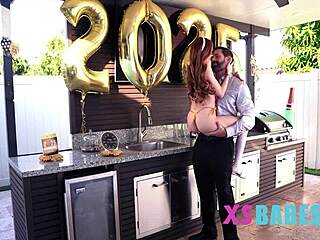 Tiny slut takes massive cock on nye