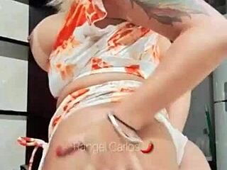 hot latina teasing with big pussy lips