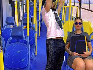 i picked up my nympho neighbor from school on the public bus. she sucked my dick in sheer red.