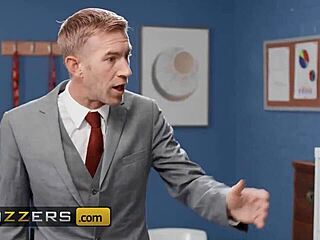 Catherine Knight engages in a steamy office threesome with coworker and boss