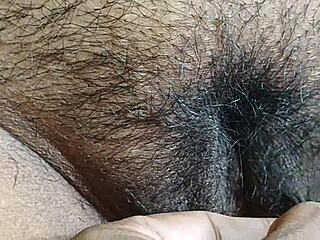 desi bhabi cleans her hairy pussy