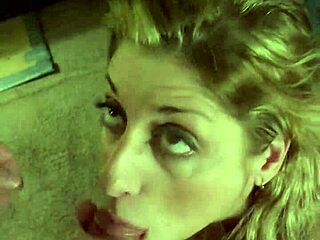 a hot milf gives an amazing blowjob to her partner at home