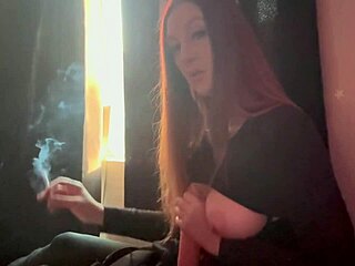 Artemisia Love's Hot Solo Dildo Play While Smoking Cigarette