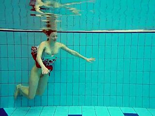 I saw hot underwater teen marketa in bikini at the pool, shes so petite and sexy