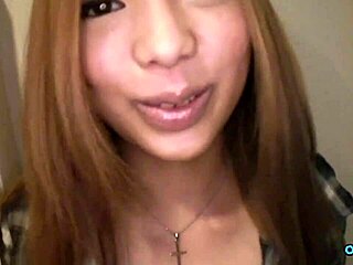 redhead cutie pie gets hands covered in cum during public blowjob