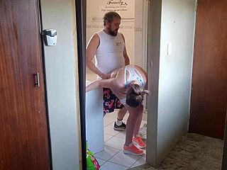 fucking my neighbrs cheating wife in the gym