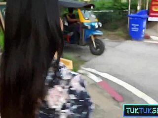 Thai milf amateur takes huge cock in anal after pickup!