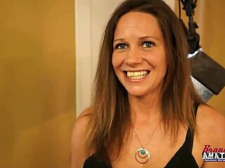 Petite Mature Brunette Julia Gives A Wet BJ And Masturbates Emotionally