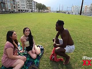 latina threesome with muscular ebony soccer player - stephanie saint and zaria nova