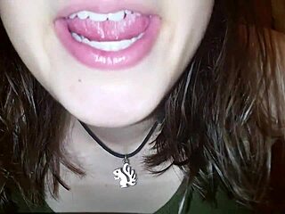 A woman demonstrates spitting in high definition