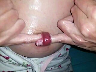 nippleringlover milf stretches pierced nipples with extreme fingering