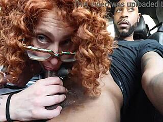 white girl chokes on huge black cock deepthroat in car front seat