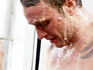 couple wrestles into hot sex then licks cum dessert off shaved pussy