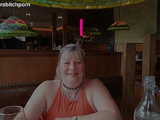 omg this pierced tattoo slut gets her dirty pussy fingered hard at restaurant 😈🔥