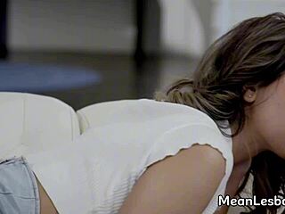 Sexy Teen 18+ Blonde Girls Kissing Tender and Make Out on the Couch - Kimora Quin Addison