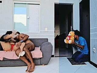 Boyfriend catches me assfucked by his brother on Valentine's