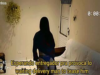 Wife takes delivery guy's anal pounding!
