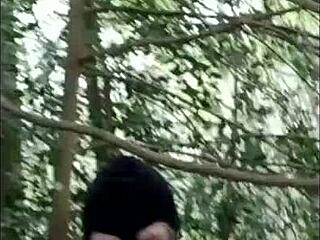 Bound Slave Whore Bent Over for Forest Dogging Facial Cumshot!