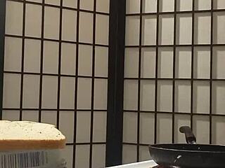 cooking bananas with big tits llamasr turns kitchen dark and freaky 🍌🍑😏