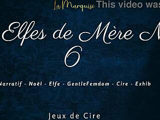 French femdom elves drip hot wax with dirty talk in noel domination scene