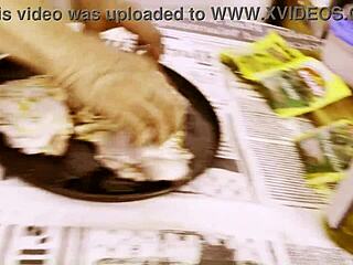 Homemade mature slut bent over cooking and fucked doggystyle