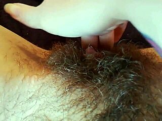 watch this hairy big clit cunt quiver as toy sucks vagina to wet orgasm closeup