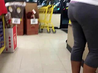 two moms shopping around candid hidden cam