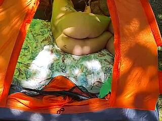 that redhead gets naughty solo on pinho beach