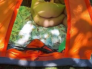 that redhead gets naughty solo on pinho beach