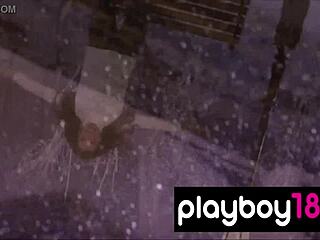 Curvy Latina Sasckya Porto Teases Big Tits Snowy Strip