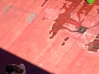 Argentinian neighbors sunbathe in bikinis on terrace part 4