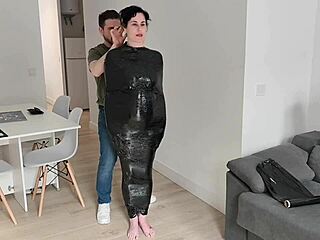 behind the scenes milf gets bound in restraints prepping for humiliating bondage shoot