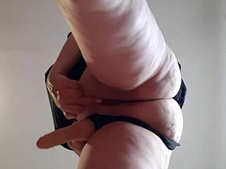 Strapon play with girlfriend turns into wild solo climax