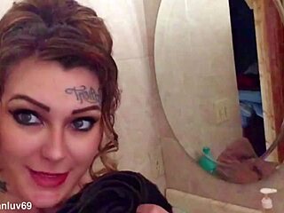 Step-mom teases step-son with dirty talk and bent over fantasies