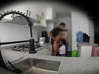 Hidden cam catches nympho neighbor fucked doggystyle upskirt