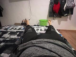 Colombian teen wife rips clothes for stepdad's creampie on christmas eve