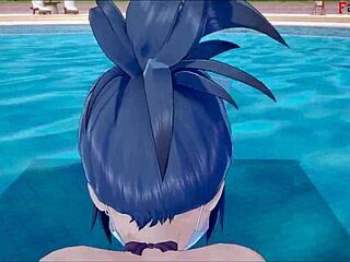 valentine bikini hentai romp features skullgirls characters getting wild in 3d anime sex