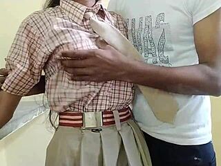 desi village student rams schoolgirl girlfriend's tight pussy outdoors