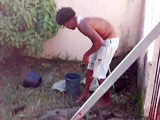 Handyman gets my ass bareback till I squirt hard from the pounding