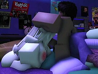 3D Roblox Bunnygirl Chokes on Huge Monster Cock Before Fat Creampie Filling